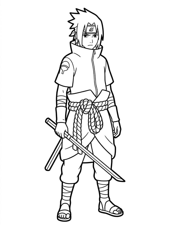 Uchiha Sasuke Boyama Sayfaları