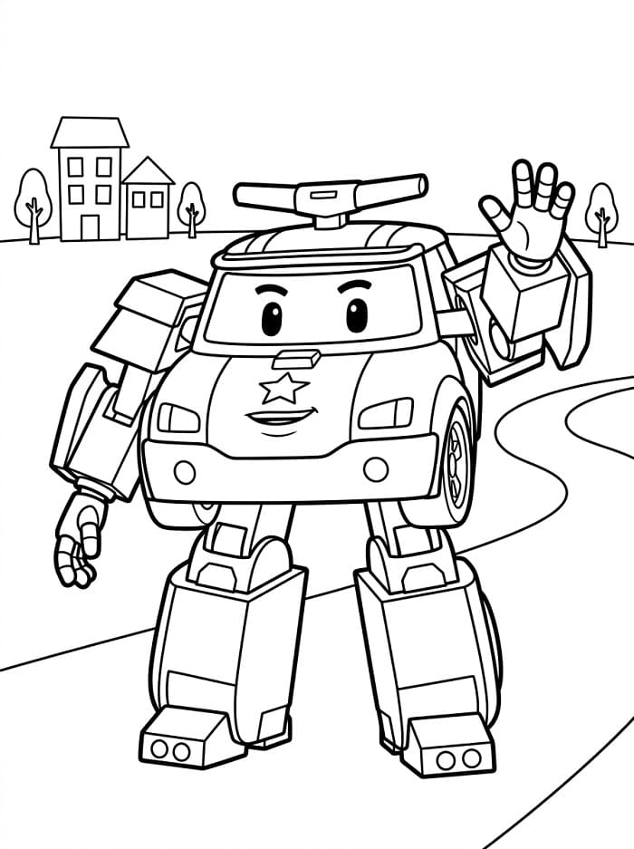 Çok Sevimli Robocar Poli Boyama Sayfası