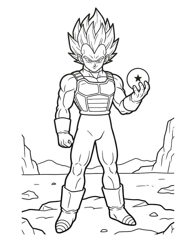 Dragon Ball Z Vegeta Boyama Sayfası