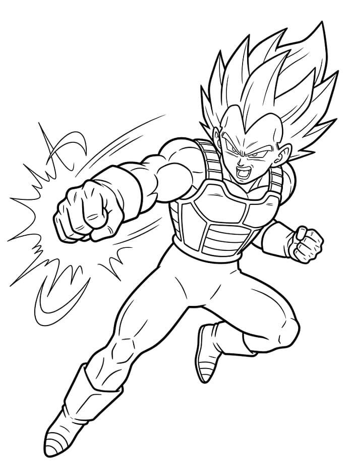 Dragon Ball Z’deki Vegeta Boyama Sayfası