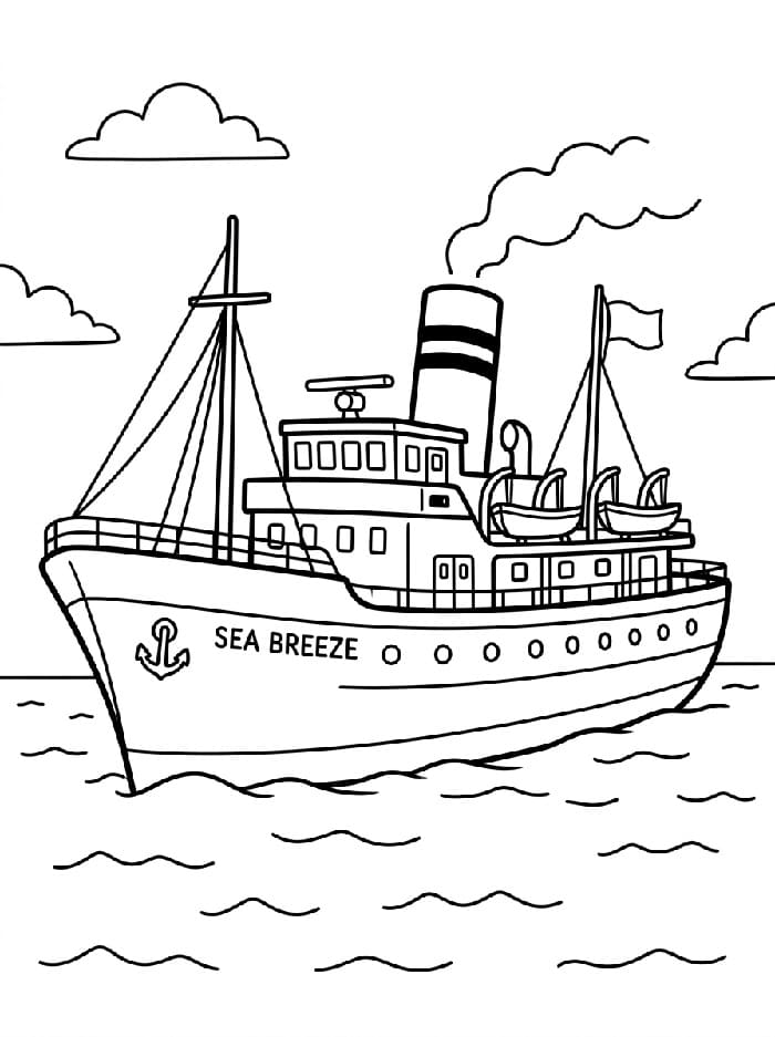 Gemi Resmi Boyama Sayfası