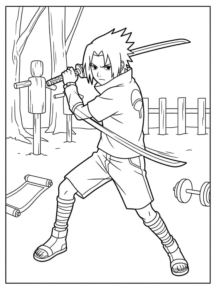 Güzel Sasuke Boyama Sayfası