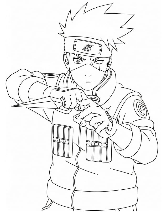 Havalı Kakashi Boyama Sayfası