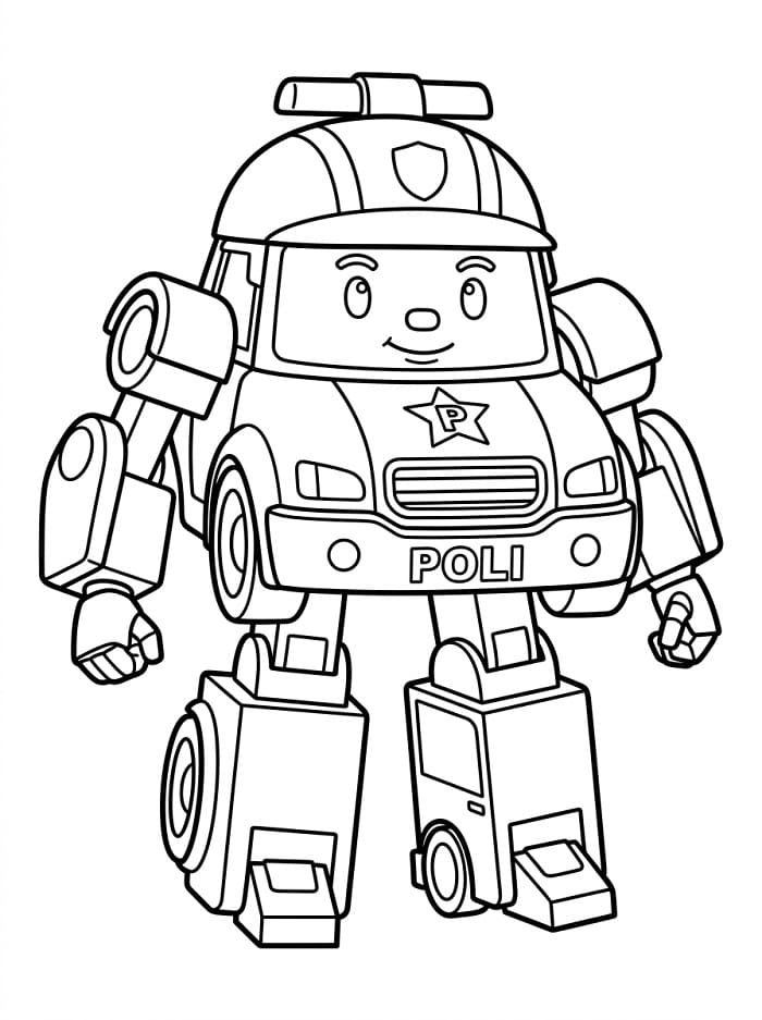 Havalı Robocar Poli Boyama Sayfası