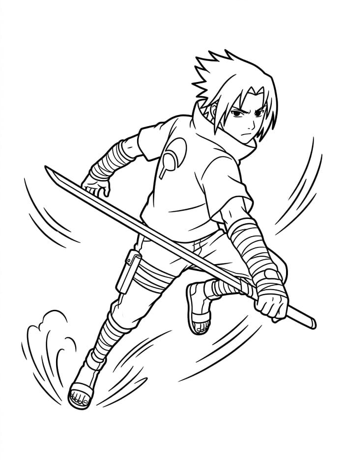 Havalı Sasuke Boyama Sayfası