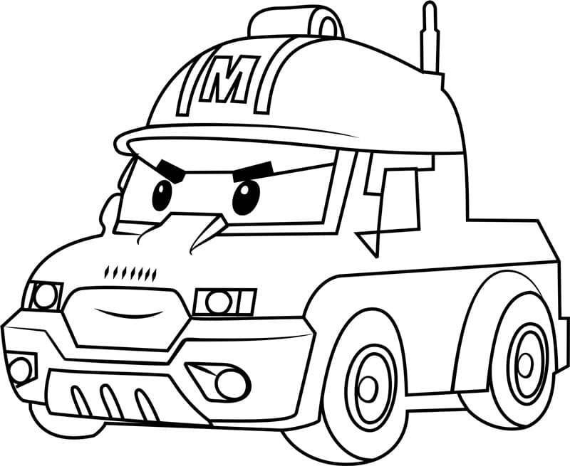 Hediye Robocar Poli Boyama Sayfası