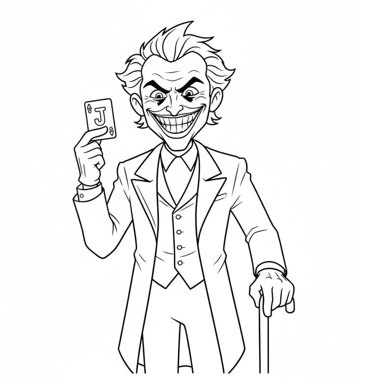 Joker Bedava Resim Boyama Sayfası