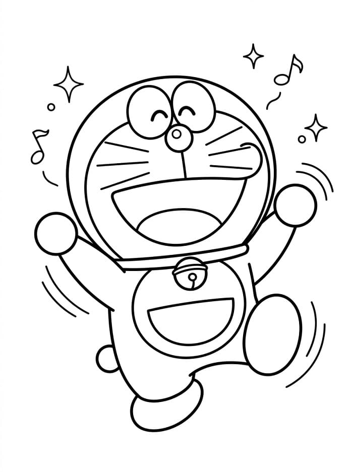 Kolay Doraemon Boyama Sayfası