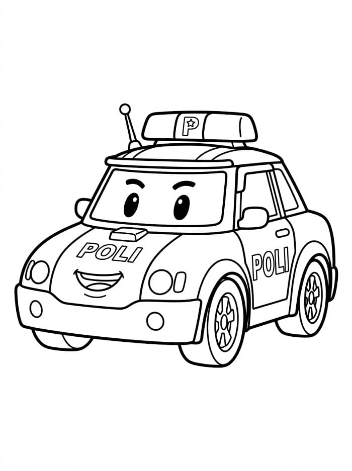 Kolay Robocar Poli Boyama Sayfası