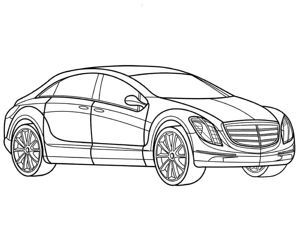 Mercedes 5 Yaş Çocuklar İçin Boyama Sayfası