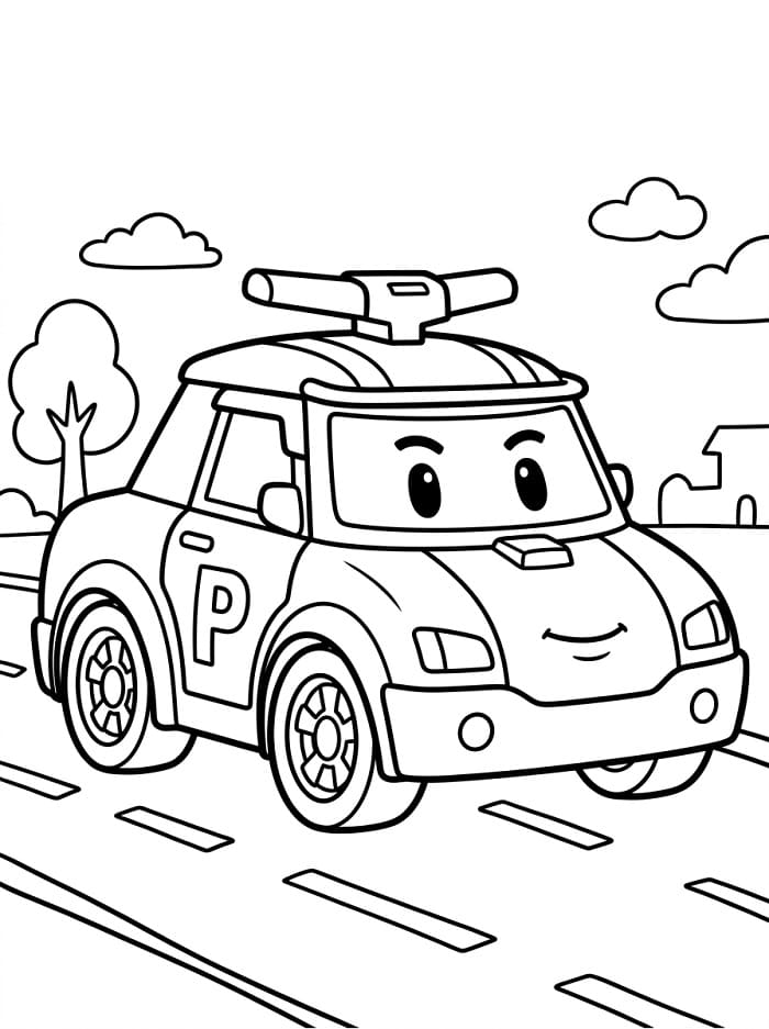 Muhteşem Robocar Poli Boyama Sayfası