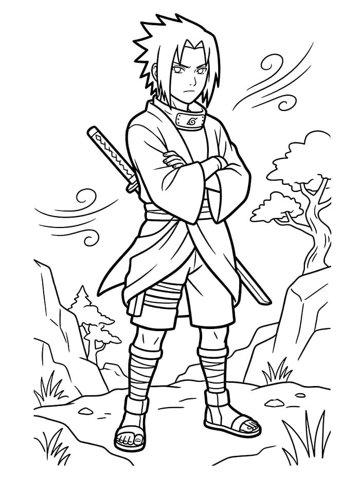 Naruto'dan Sasuke Boyama Sayfası