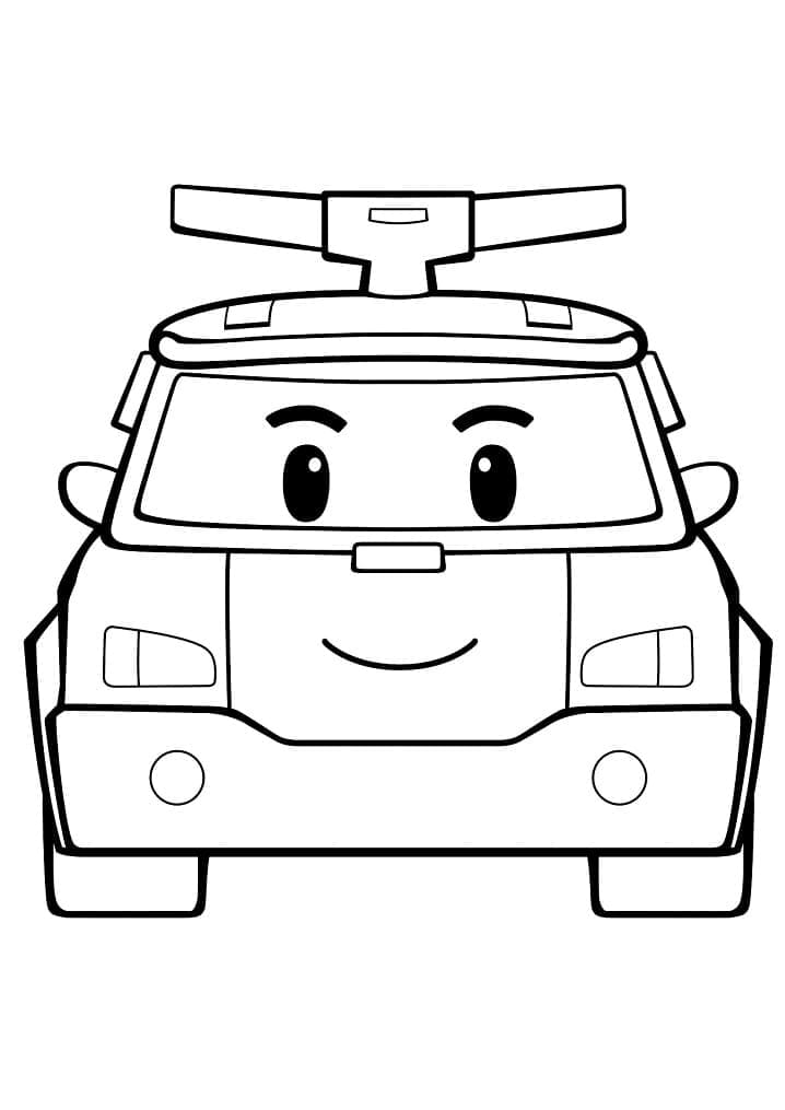 Robocar Poli 1 Yaş Çocuklar İçin Boyama Sayfası