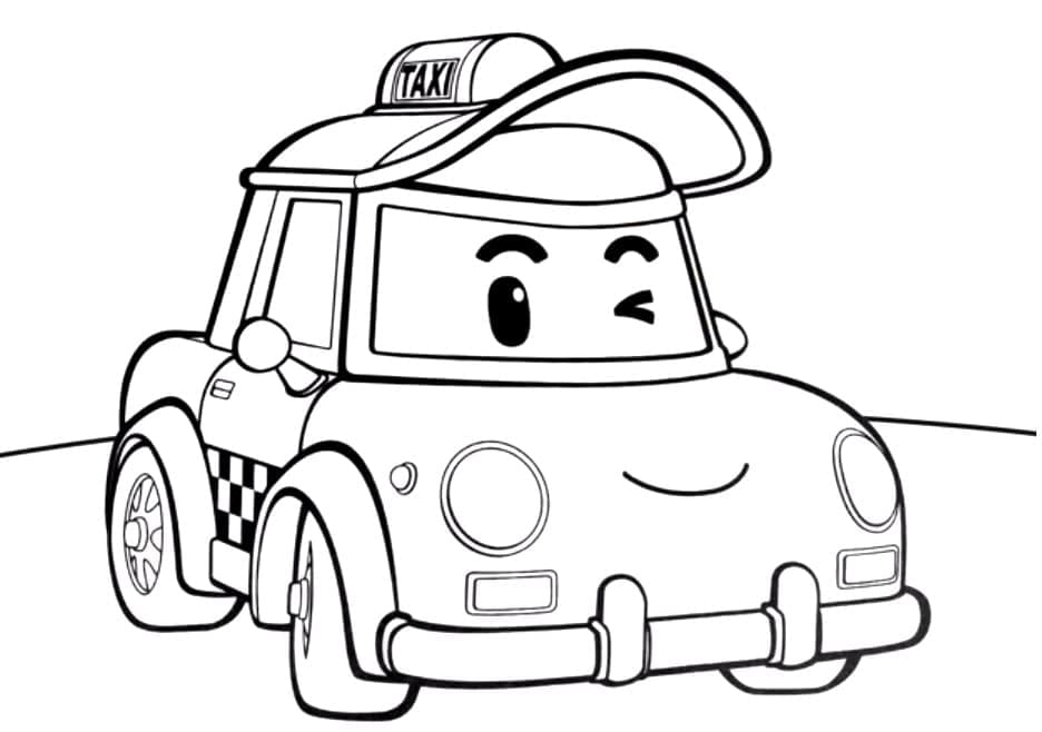 Robocar Poli 2 Yaş Çocuklar İçin Boyama Sayfası