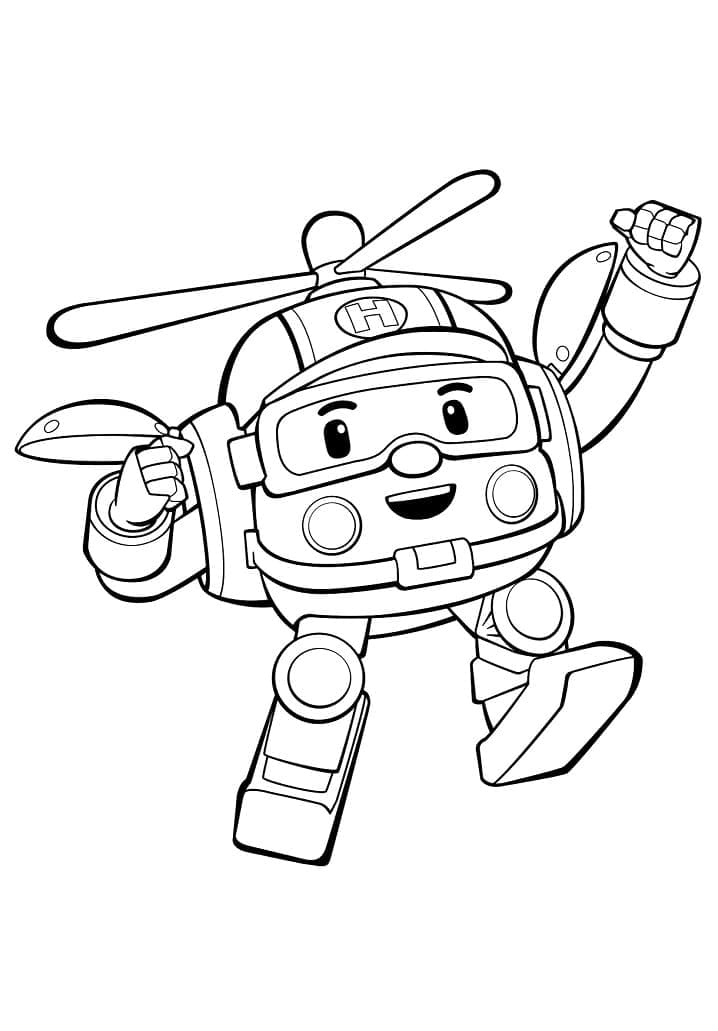 Robocar Poli 3 Yaş Çocuklar İçin Boyama Sayfası