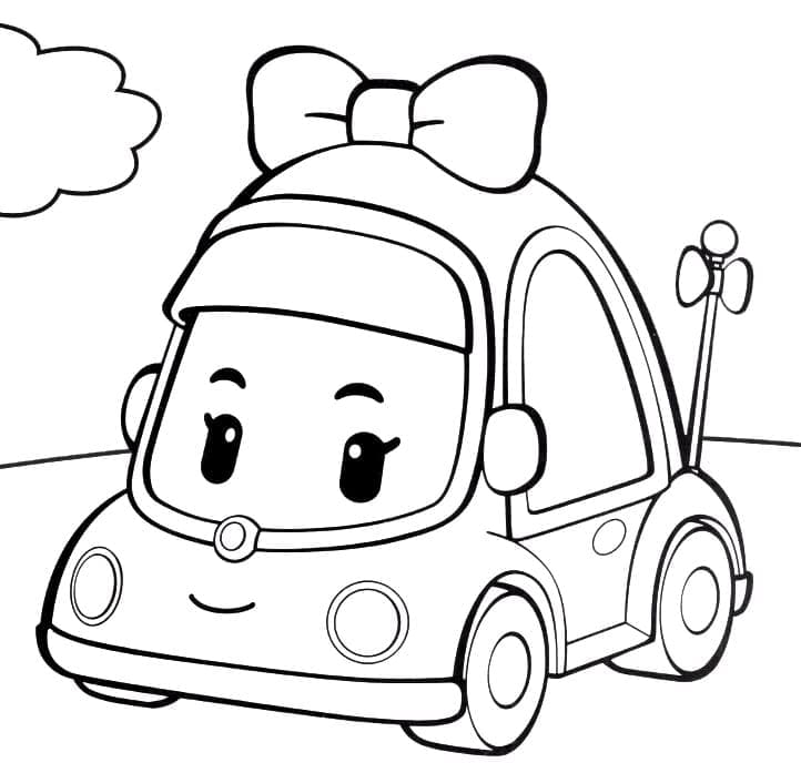 Robocar Poli 4 Yaş Çocuklar İçin Boyama Sayfası