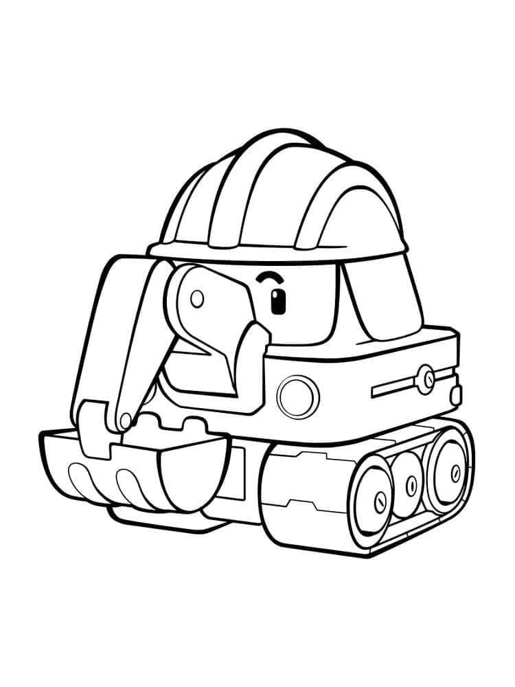 Robocar Poli Yazdırılabilir Resim Boyama Sayfası
