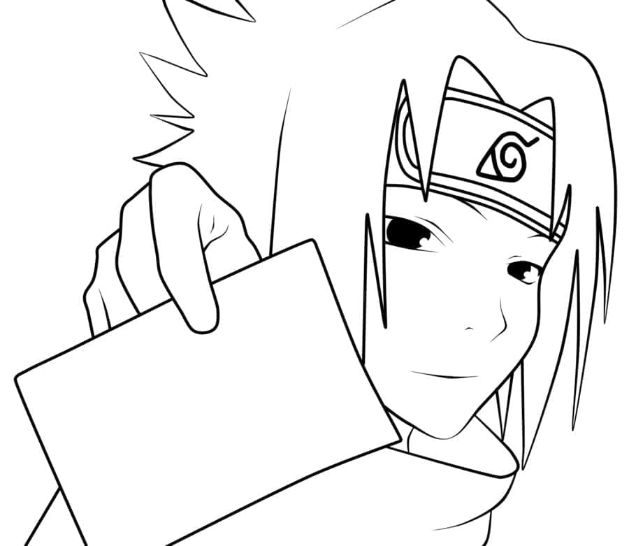 Sasuke 2 Yaş Çocuklar İçin Boyama Sayfası