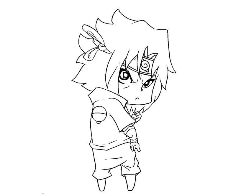 Sasuke 3 Yaş Çocuklar İçin Boyama Sayfası