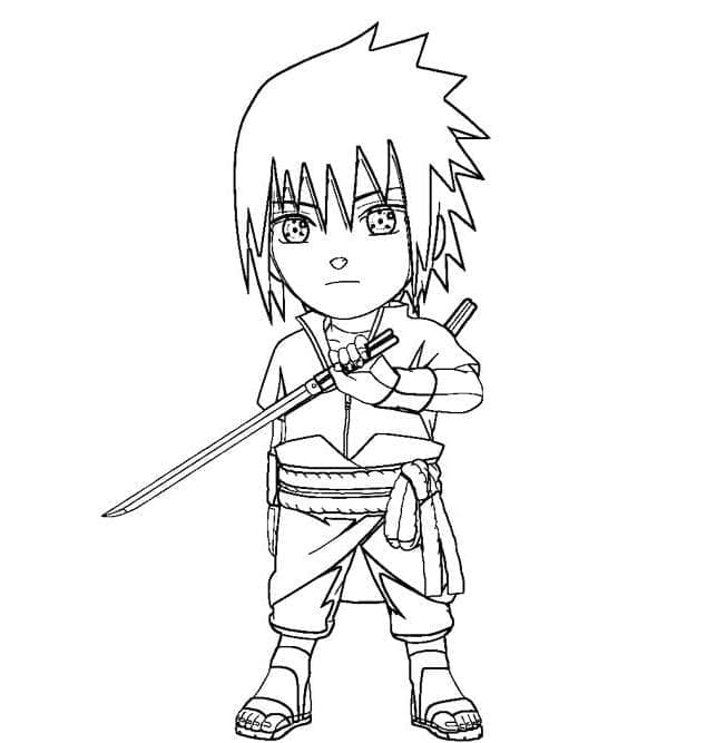Sasuke 5 Yaş Çocuklar İçin Boyama Sayfası