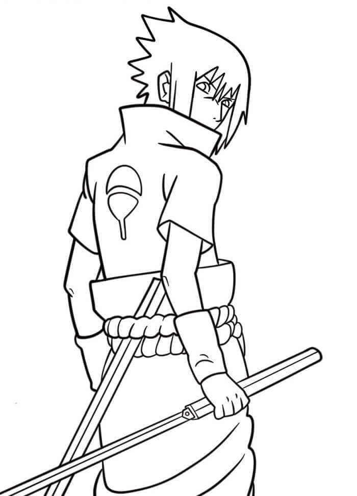 Sasuke Bedava Resim Boyama Sayfası