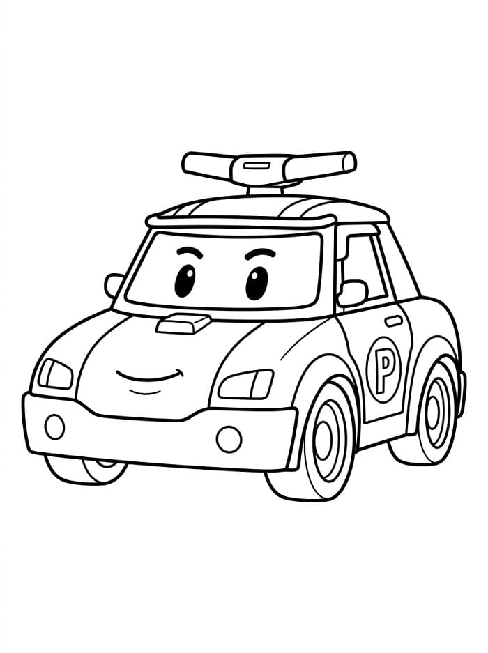 Sevimli Robocar Poli Boyama Sayfası