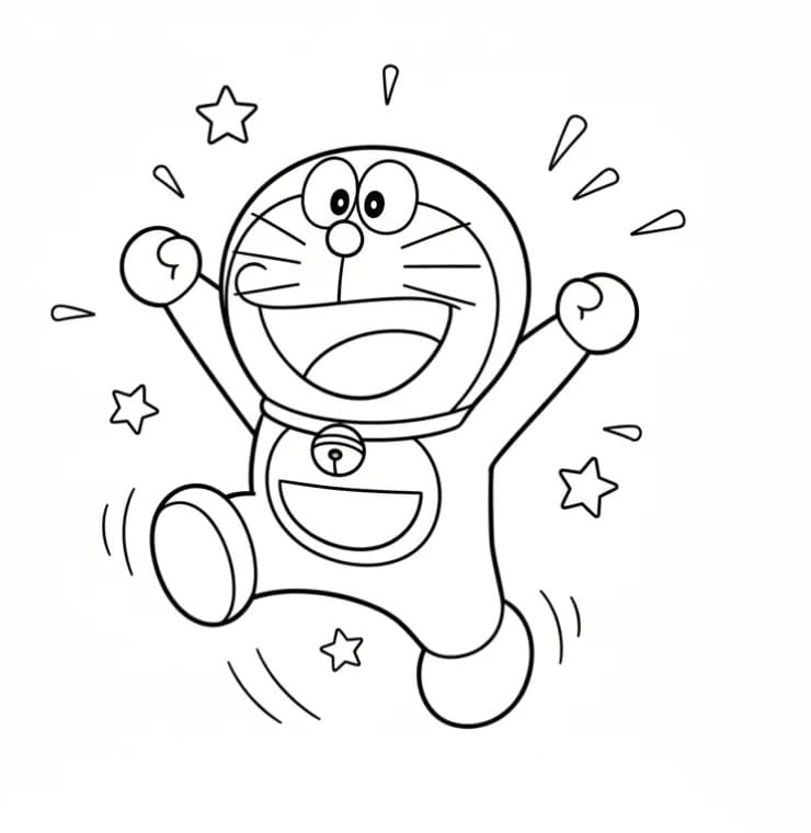 Şirin Doraemon Boyama Sayfası