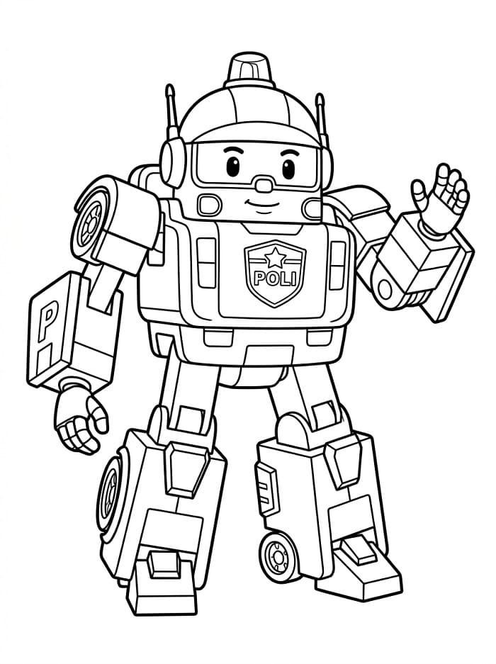 Şirin Robocar Poli Boyama Sayfası