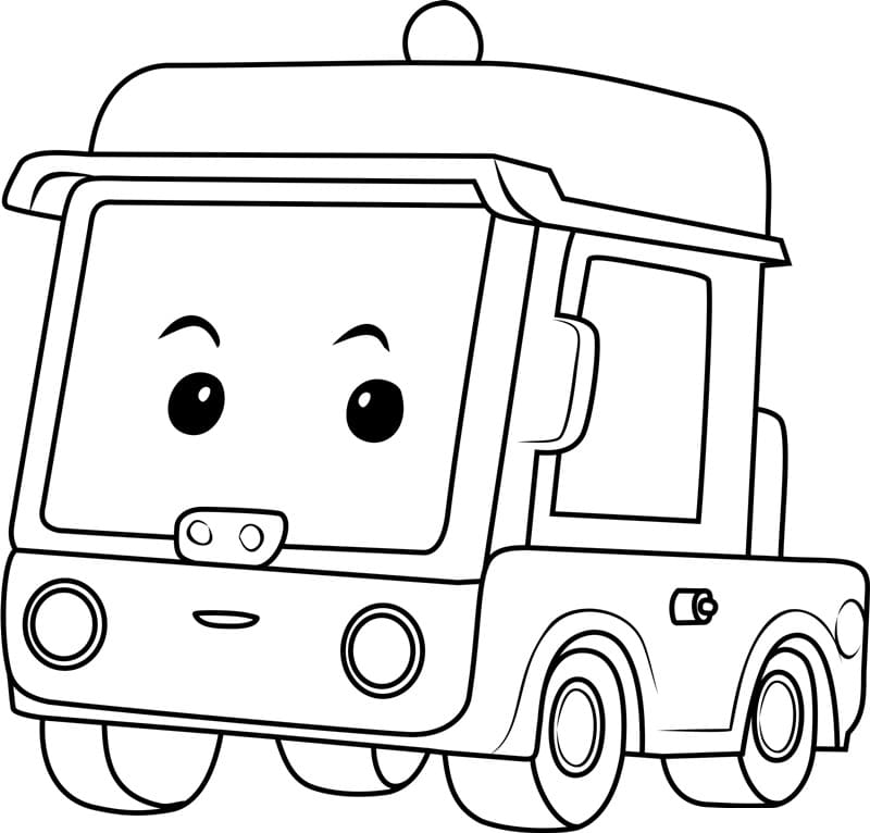 Ücretsiz Robocar Poli Boyama Sayfası