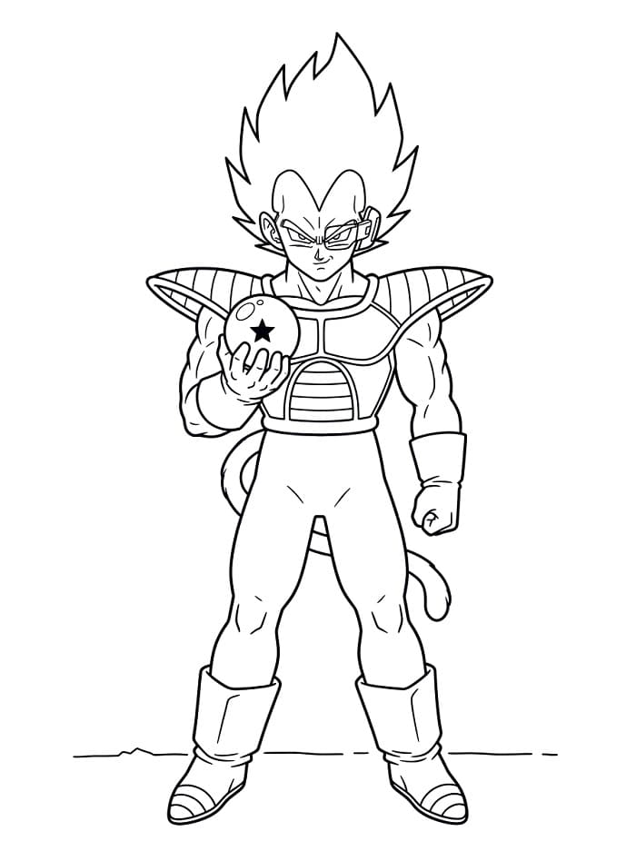 Vegeta Dragon Ball Z Boyama Sayfası