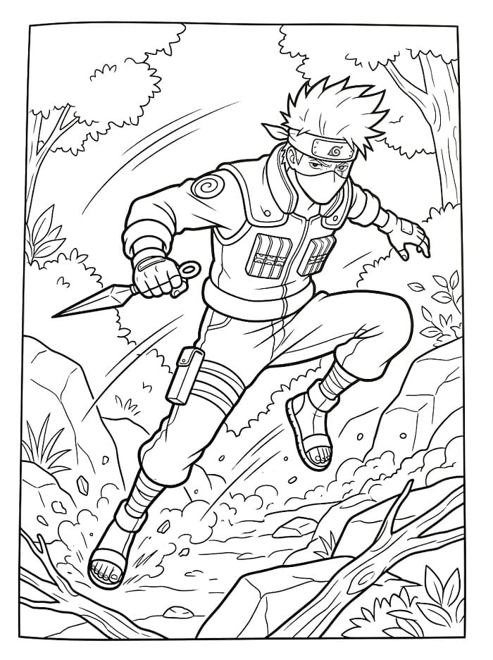 Yazdırılabilir Bedava Kakashi Boyama Sayfası