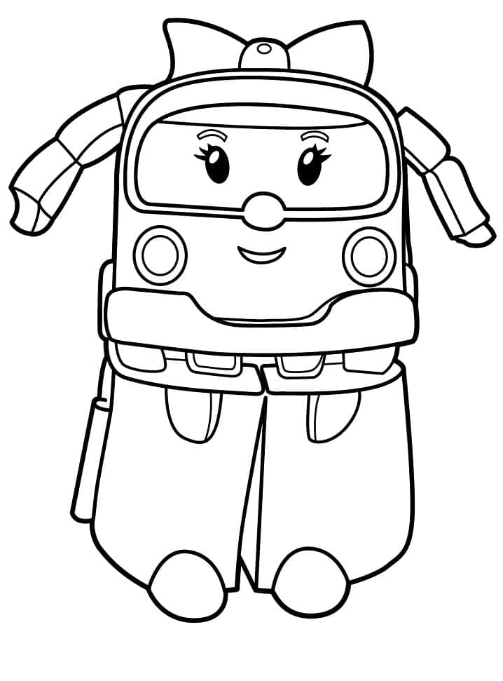 Yazdırılabilir Bedava Robocar Poli Boyama Sayfası