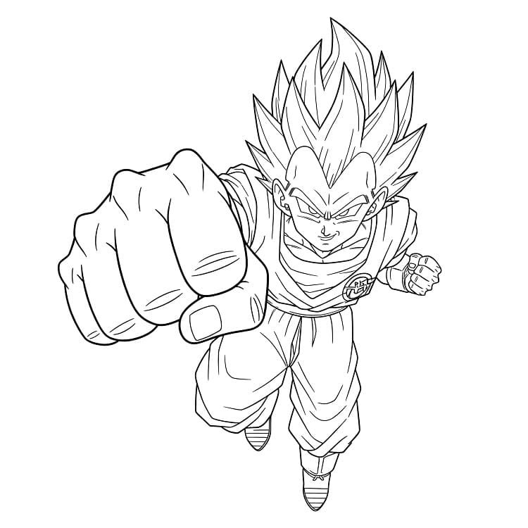 Yazdırılabilir Bedava Vegeta Boyama Sayfası