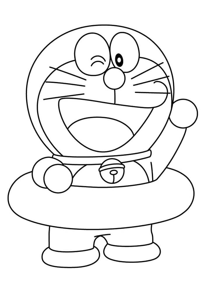 Yazdırılabilir Doraemon Resim Boyama Sayfası