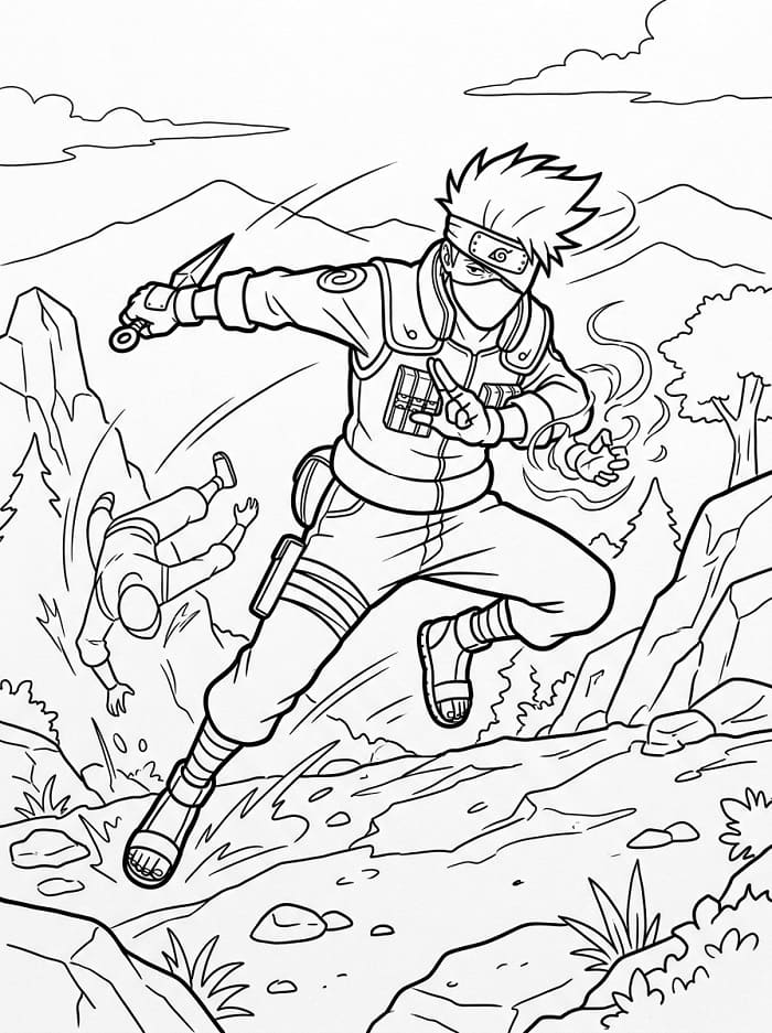 Yazdırılabilir Kakashi Resim Boyama Sayfası