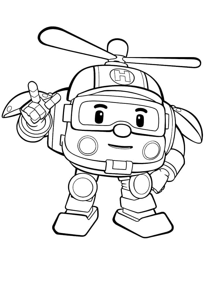 Yazdırılabilir Robocar Poli Bedava Boyama Sayfası