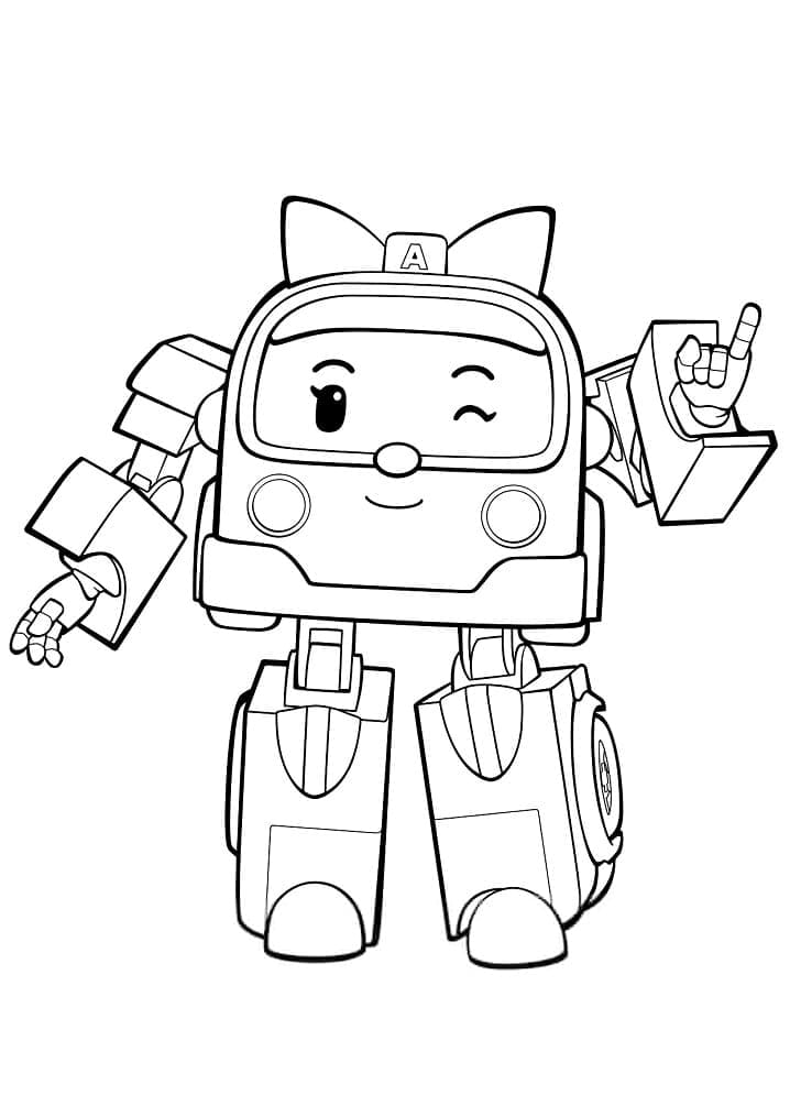 Yazdırılabilir Robocar Poli Çocuklar İçin Boyama Sayfası