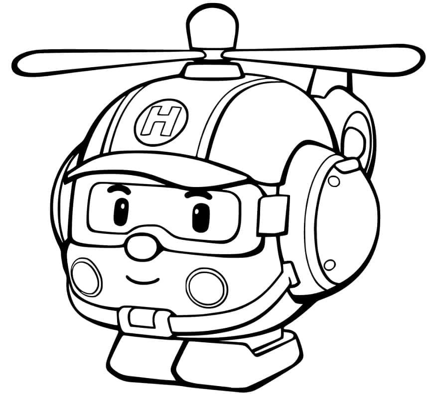 Yazdırılabilir Robocar Poli Boyama Sayfası