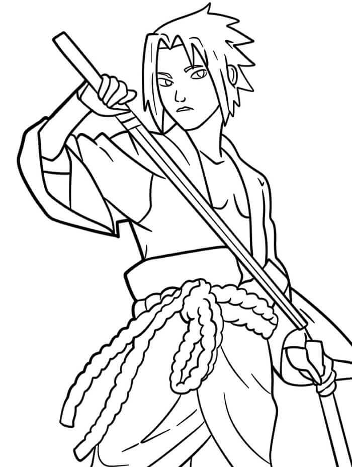 Yazdırılabilir Sasuke Bedava Boyama Sayfası