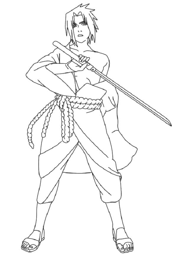 Yazdırılabilir Sasuke Çocuklar İçin Boyama Sayfası