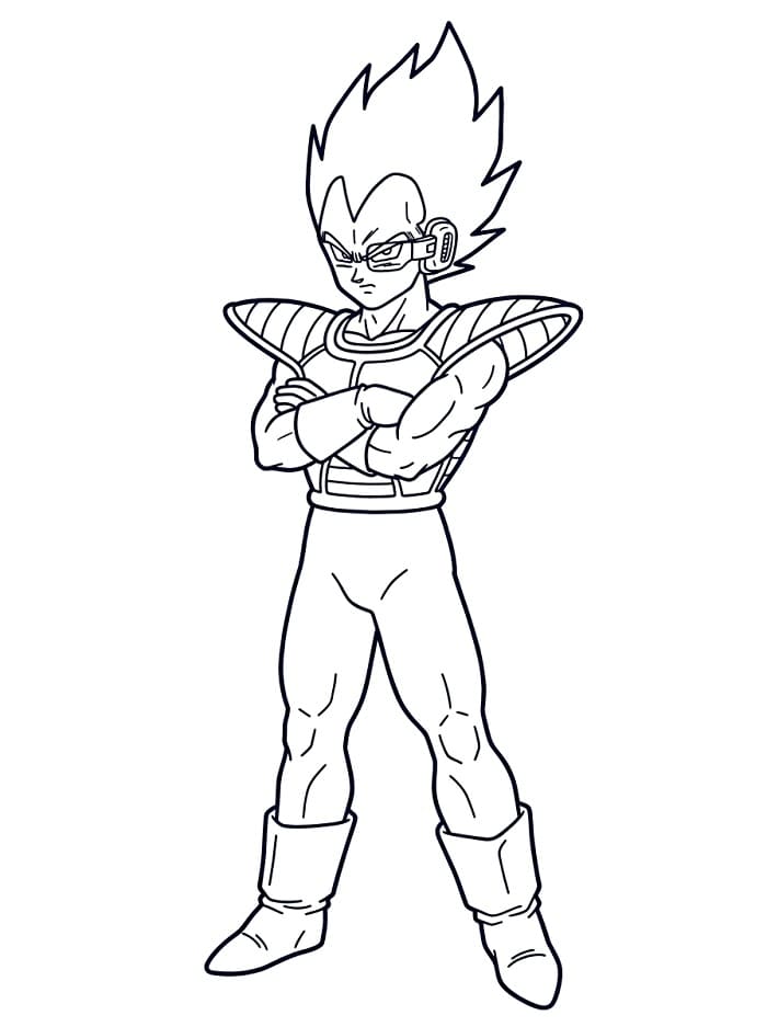 Yazdırılabilir Vegeta Bedava Boyama Sayfası