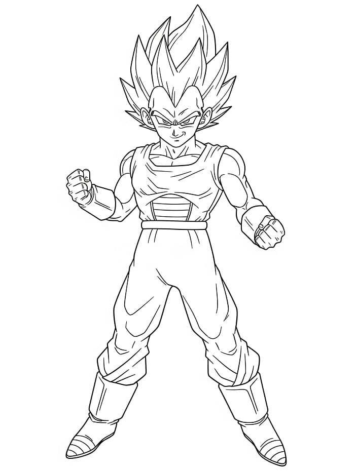 Yazdırılabilir Vegeta Boyama Sayfası