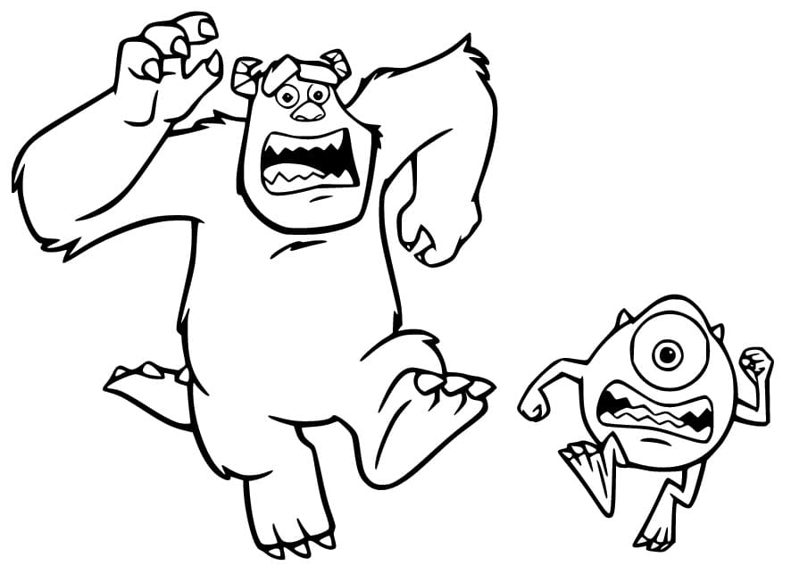 6 yaşındaki çocuklar için Monsters Inc Boyama Sayfası