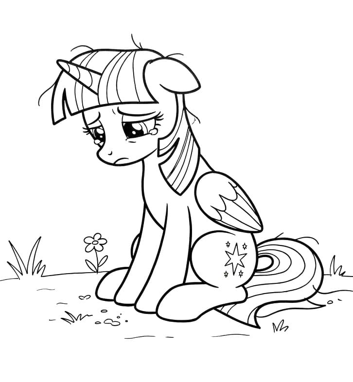 Ağlayan Twilight Sparkle Boyama Sayfası