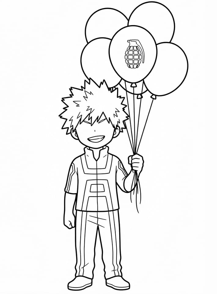Bakugo Anime My Hero Academia'da Boyama Sayfası