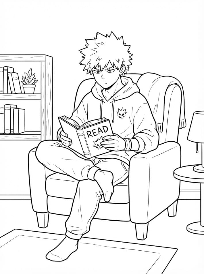 Bakugo Anime My Hero Academia'dan Boyama Sayfası