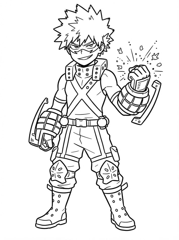 Bakugo My Hero Academia'dan Boyama Sayfası