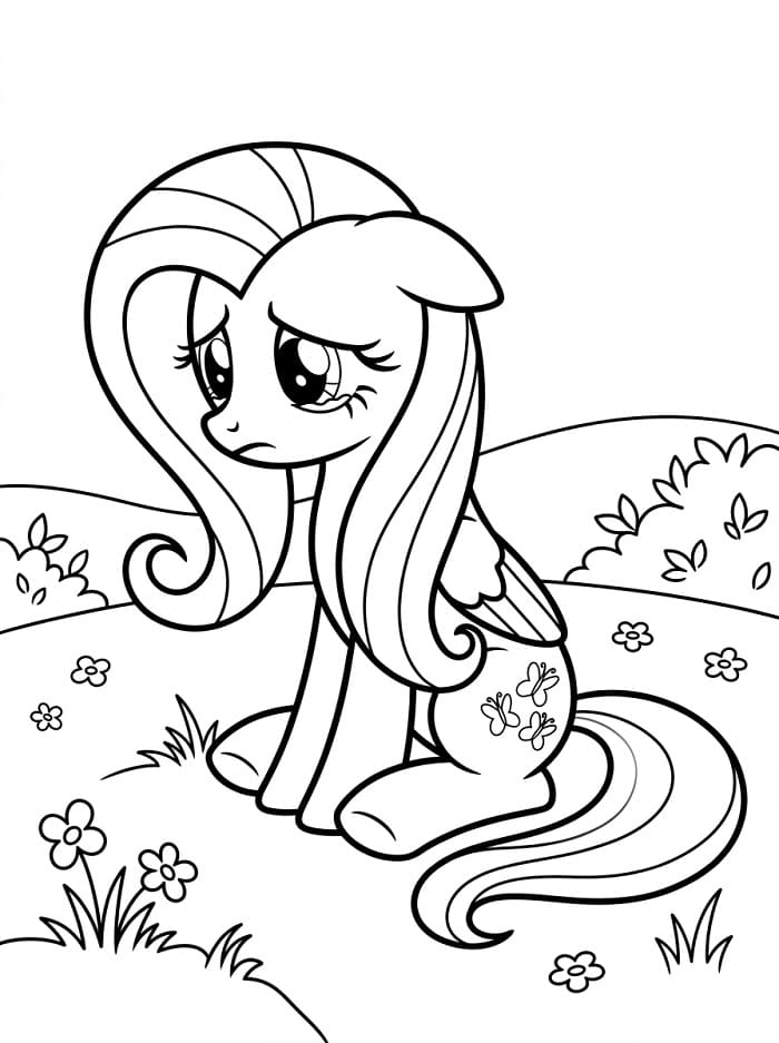 Basit Fluttershy Boyama Sayfası