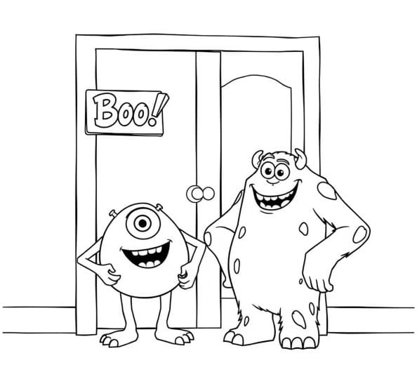 Çizgi Film Monsters Inc Boyama Sayfası