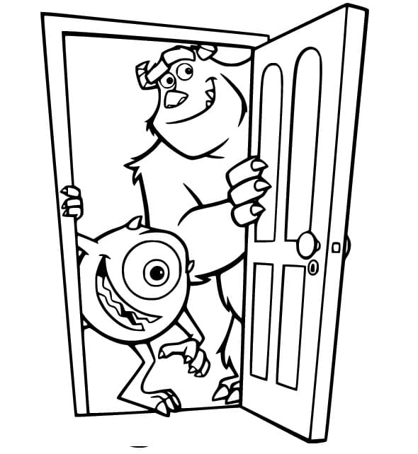 Çocuklar için basılabilir Monsters Inc Boyama Sayfası